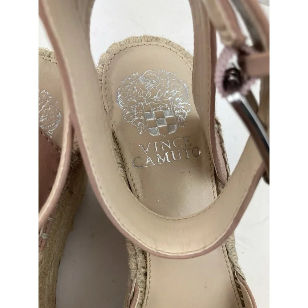 *Vince Camuto Meehan Espadrille Wedge Heel Sandals Womens 9 Blush Pink Festival
